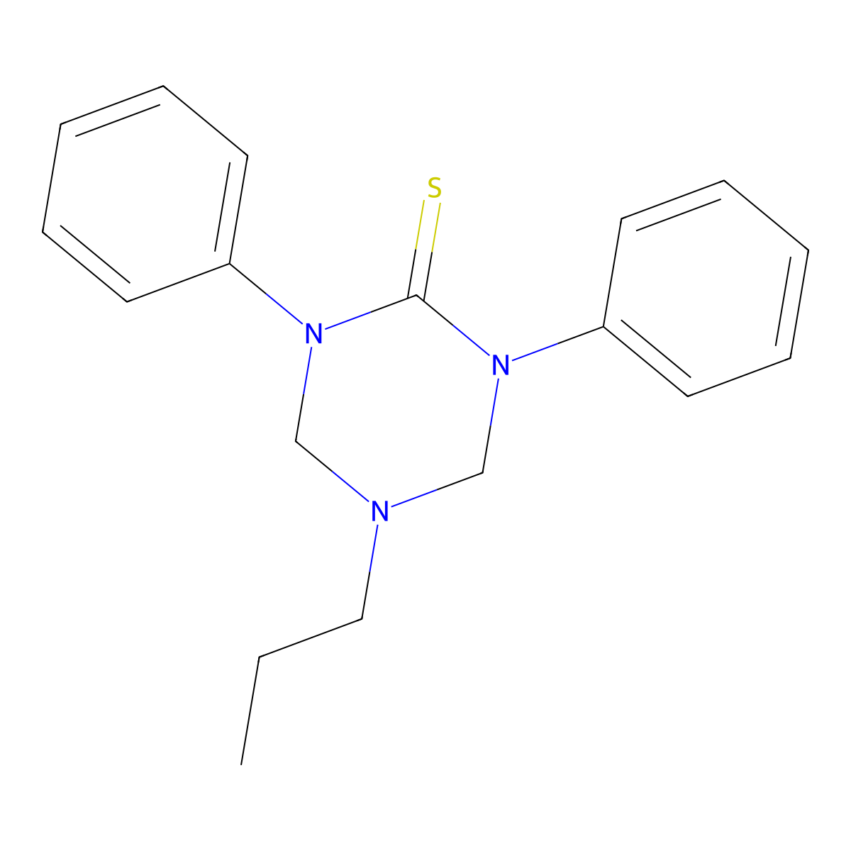 1,3-Diphenyl-5-propyl-1,3,5-triazinane-2-thione molecular structure, CAS 810635-05-3