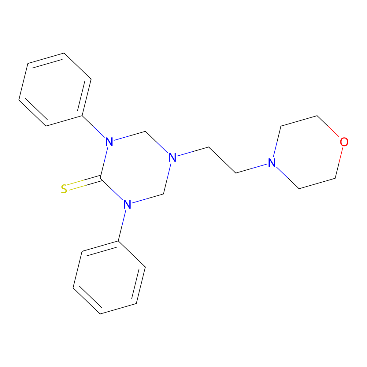 5-[2-(Morpholin-4-yl)ethyl]-1,3-diphenyl-1,3,5-triazinane-2-thione molecular structure, CAS 810635-09-7