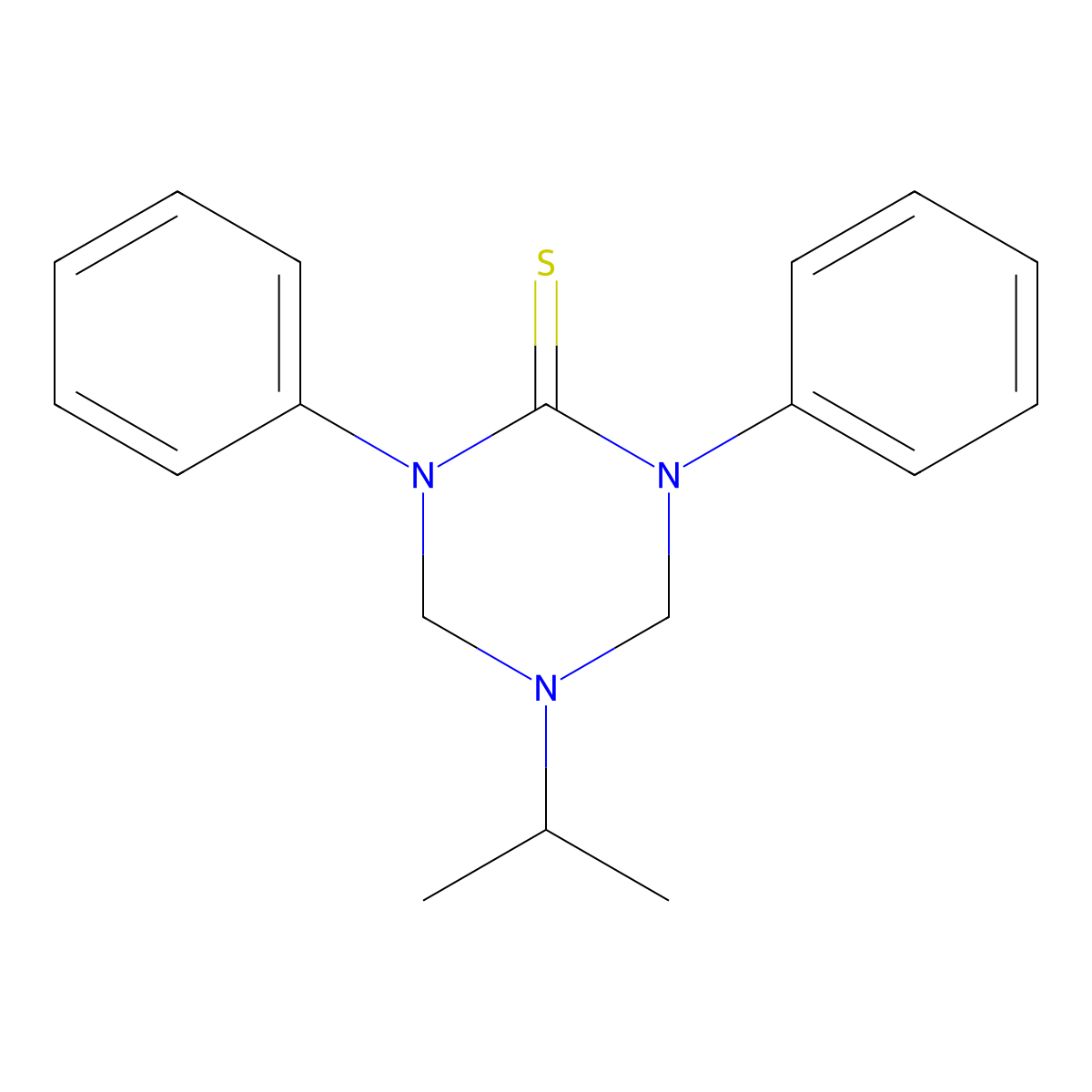 1,3-Diphenyl-5-(propan-2-yl)-1,3,5-triazinane-2-thione molecular structure, CAS 810635-13-3