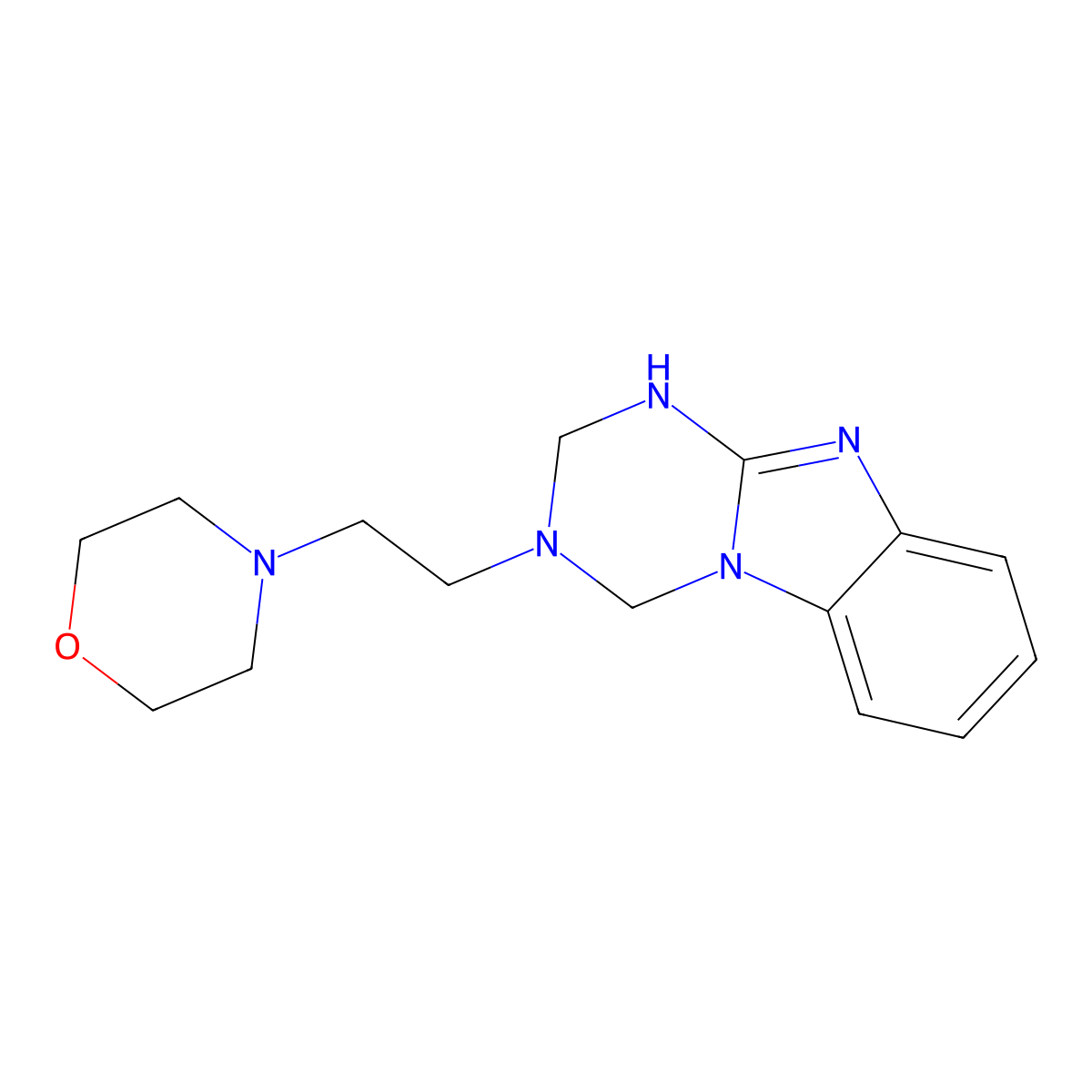 3-[2-(Morpholin-4-yl)ethyl]-1,2,3,4-tetrahydro[1,3,5]triazino[1,2-a]benzimidazole molecular structure, CAS 810636-25-0