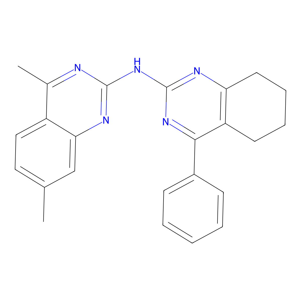 4,7-dimethyl-N-(4-phenyl-5,6,7,8-tetrahydroquinazolin-2-yl)quinazolin-2-amine molecular structure, CAS 810636-84-1