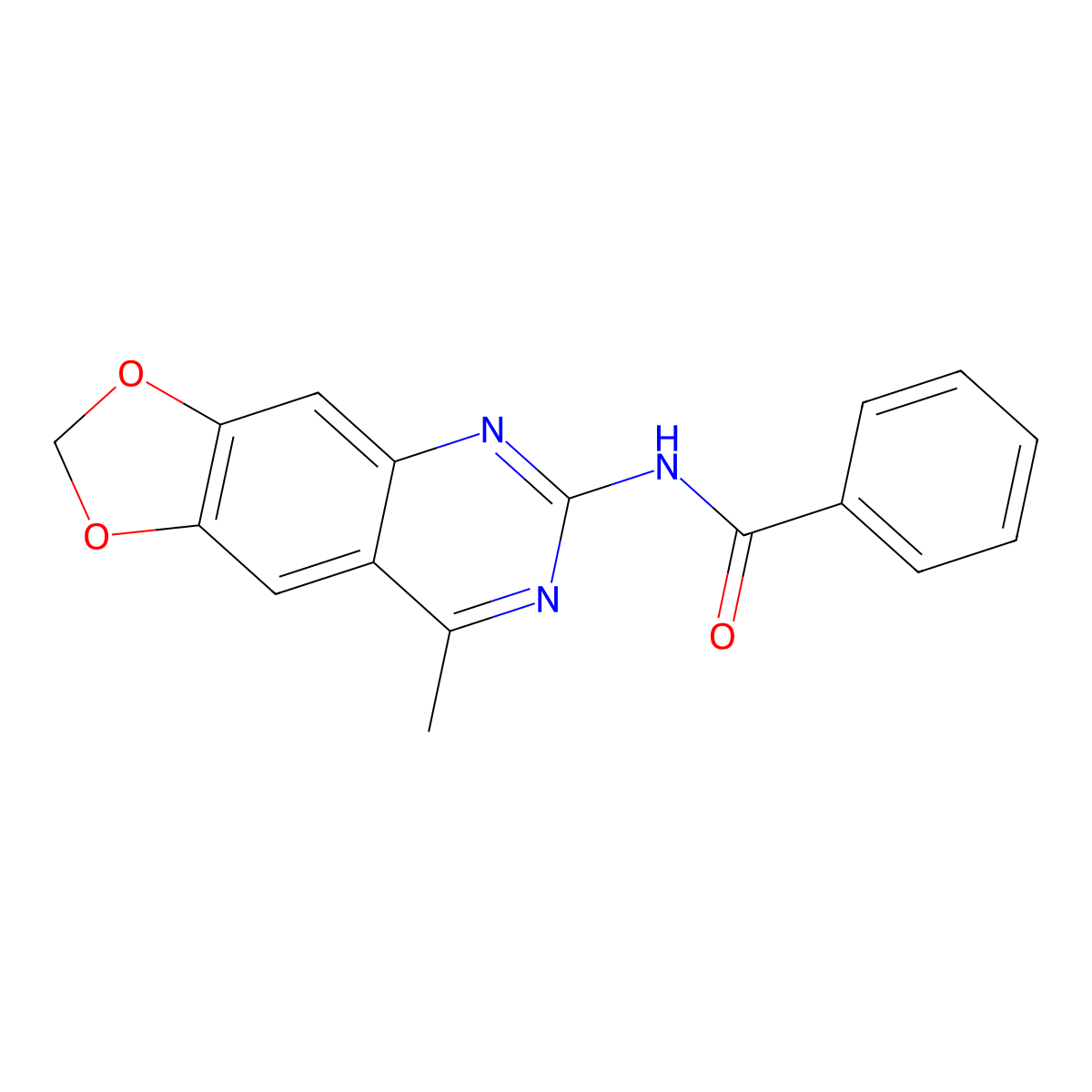 N-(8-Methyl-[1,3]dioxolo[4,5-g]quinazolin-6-yl)-benzamide molecular structure, CAS 810637-87-7