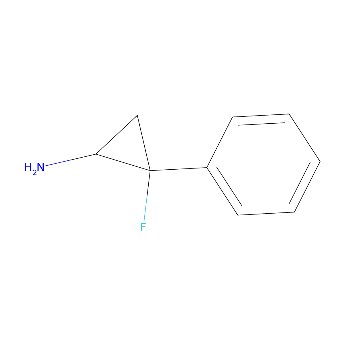 (1R,2R)-2-Fluoro-2-phenylcyclopropanamine molecular structure, CAS 810659-17-7
