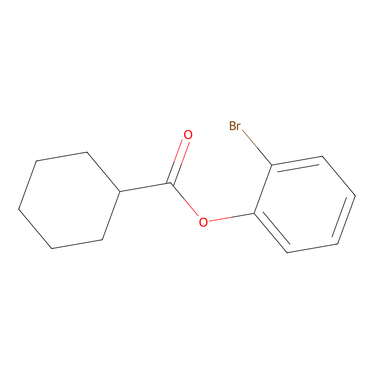 2-Bromophenyl cyclohexanecarboxylate molecular structure, CAS 81066-11-7