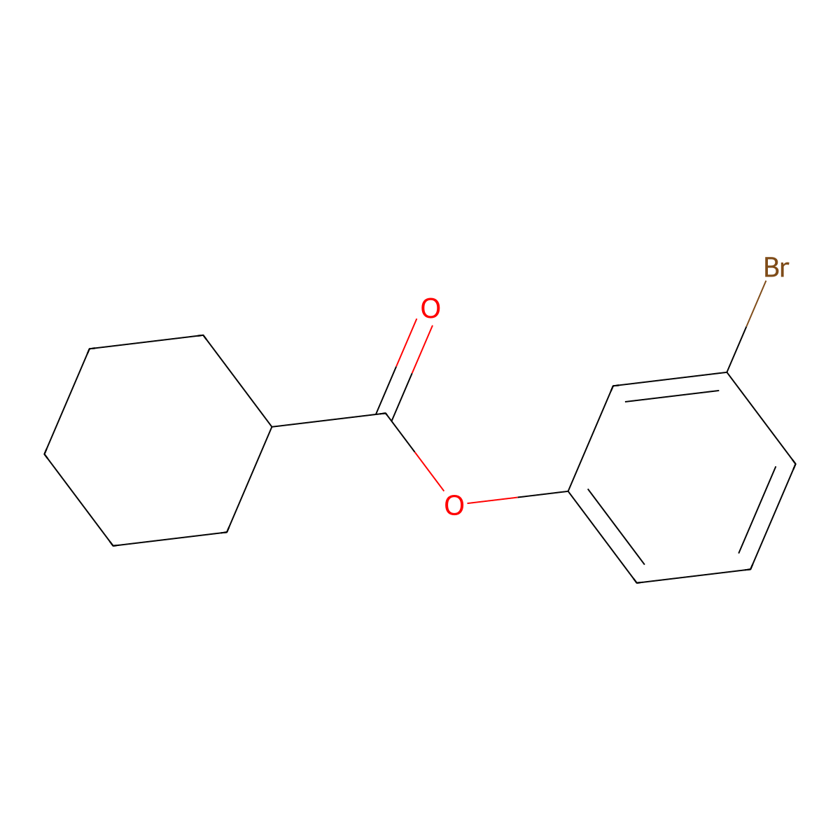 Cyclohexanecarboxylic acid, 3-bromophenyl ester molecular structure, CAS 81066-12-8