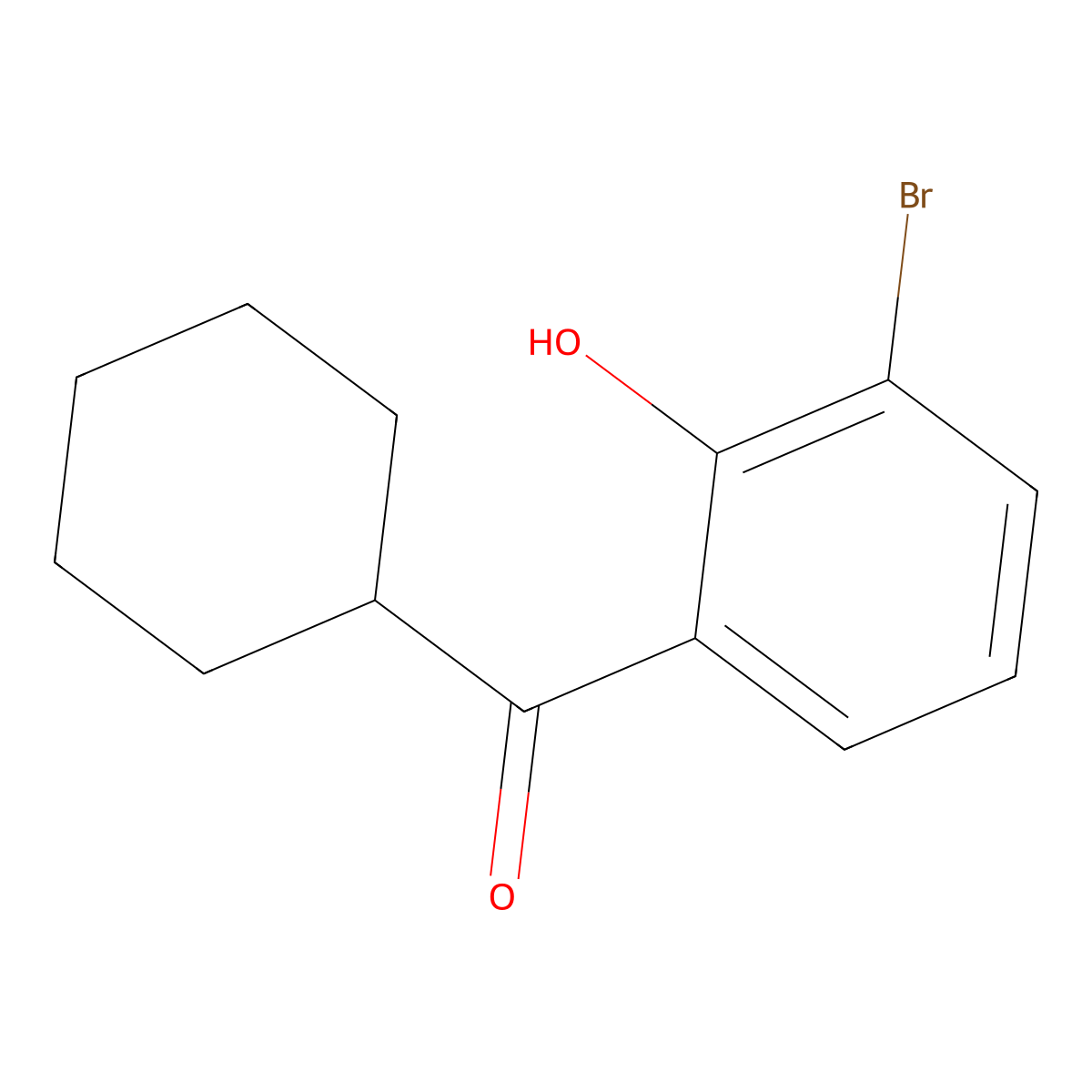 (3-Bromo-2-hydroxyphenyl)(cyclohexyl)methanone molecular structure, CAS 81066-14-0