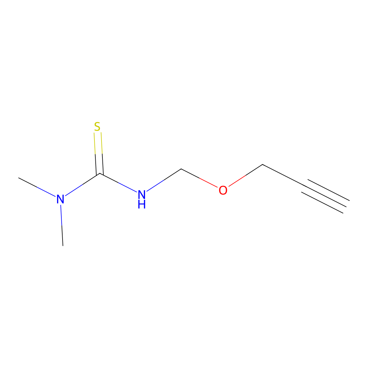 (Dimethylamino)[(prop-2-ynyloxymethyl)amino]methane-1-thione molecular structure, CAS 81066-26-4