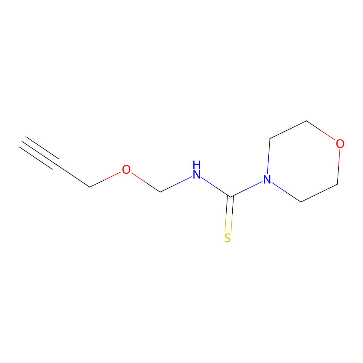 4-Morpholinecarbothioamide, N-[(2-propynyloxy)methyl]- molecular structure, CAS 81066-31-1