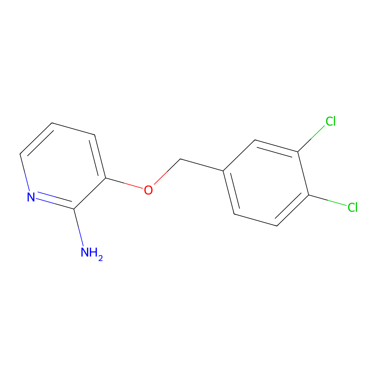 3-((3,4-Dichlorobenzyl)oxy)pyridin-2-amine molecular structure, CAS 81066-60-6