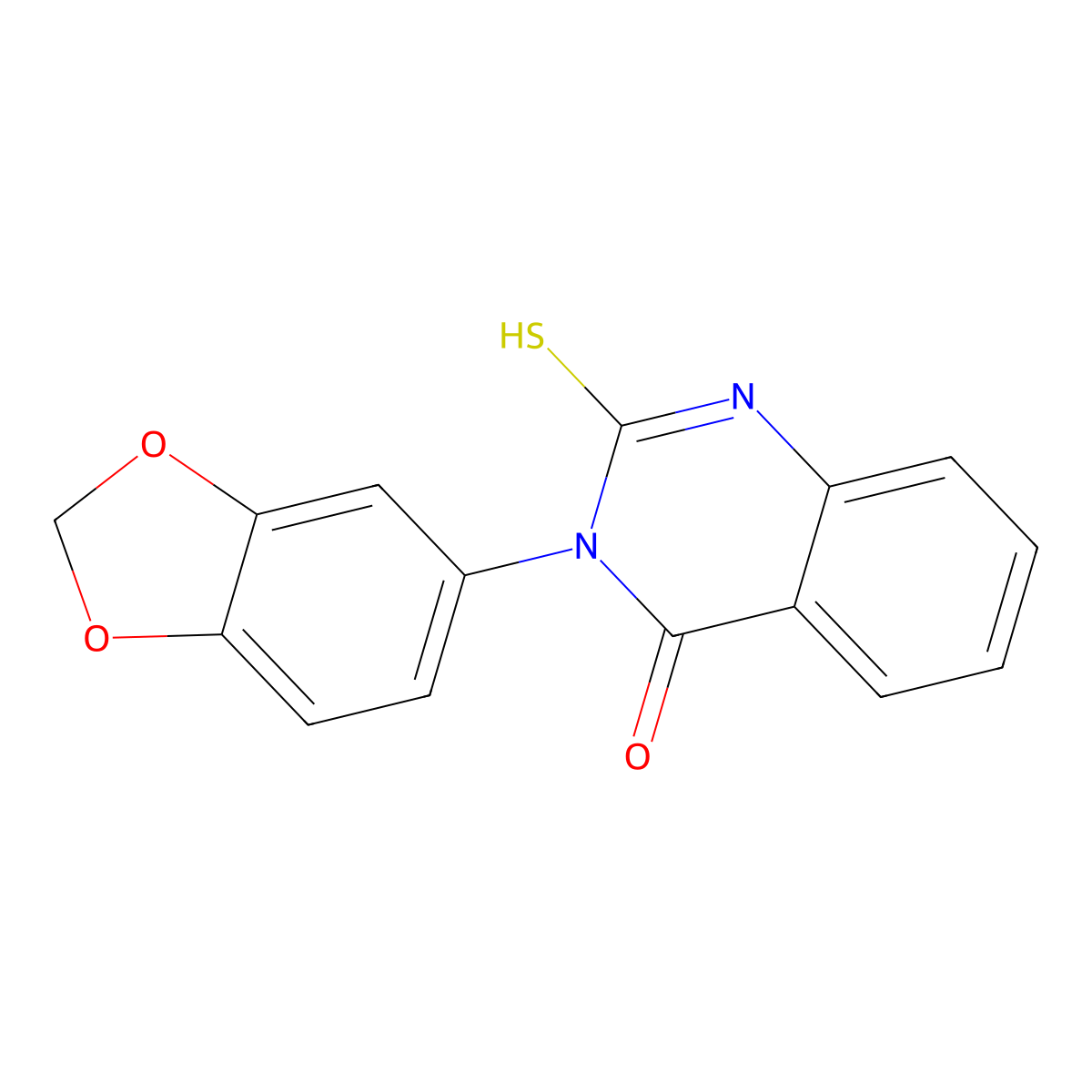 3-(1,3-benzodioxol-5-yl)-2-sulfanylidene-1H-quinazolin-4-one molecular structure, CAS 81066-85-5