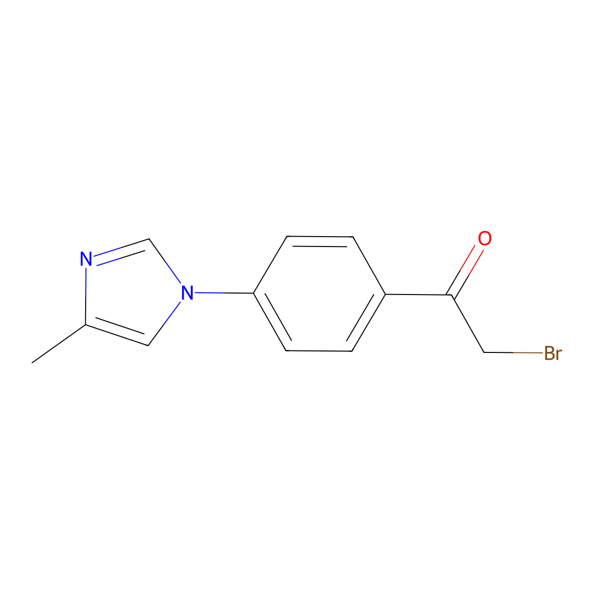 2-bromo-1-(4-(4-methyl-1H-imidazol-1-yl)phenyl)ethanone molecular structure, CAS 810662-38-5