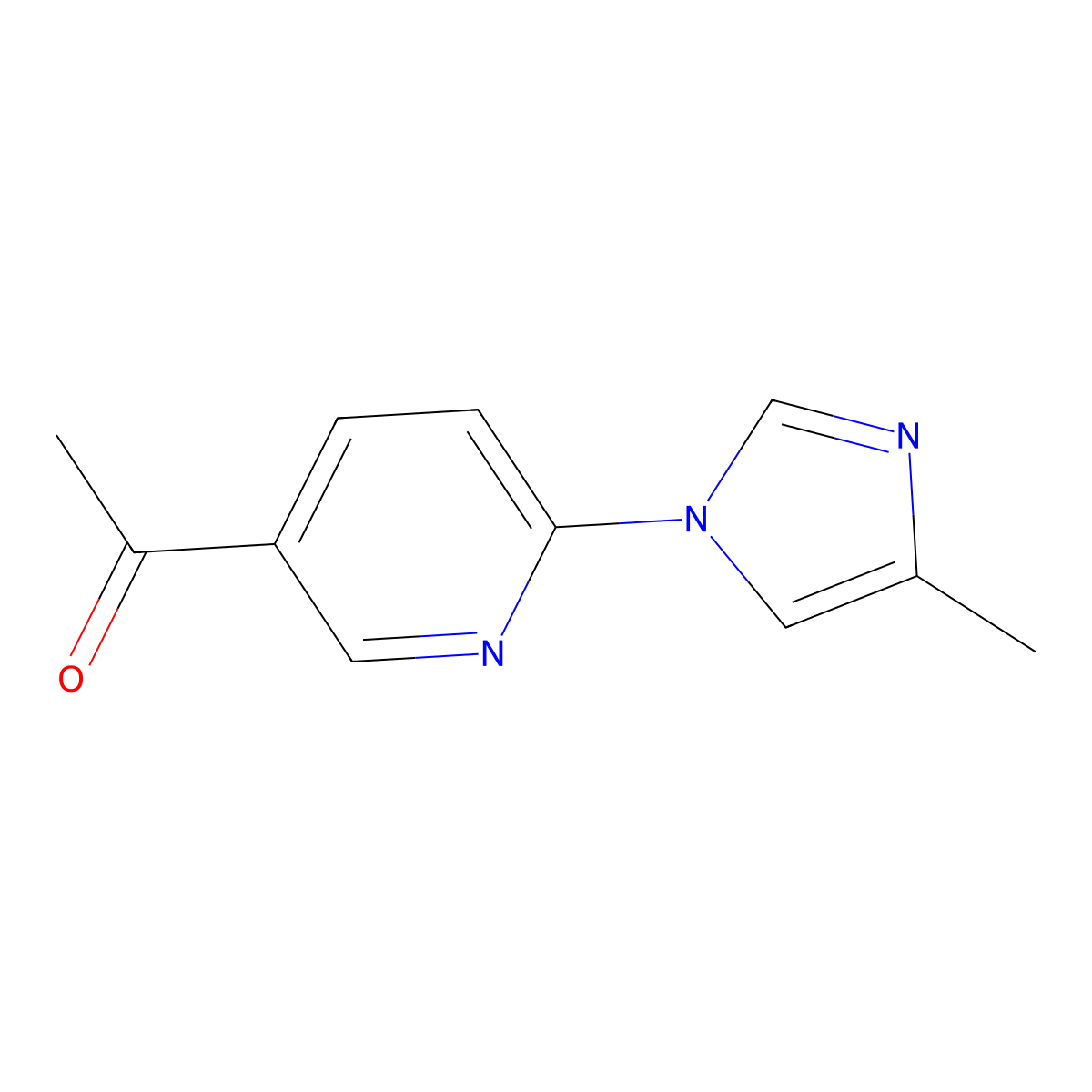 1-(6-(4-Methyl-1H-imidazol-1-yl)pyridin-3-yl)ethanone molecular structure, CAS 810662-41-0