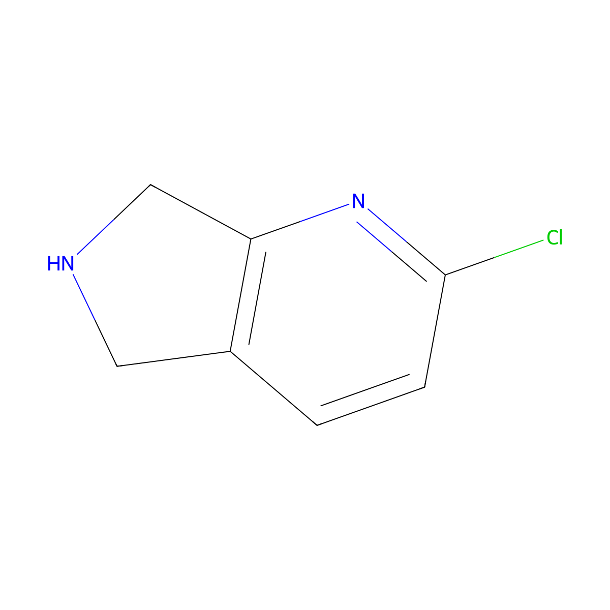 2-Chloro-6,7-dihydro-5H-pyrrolo[3,4-B]pyridine molecular structure, CAS 810668-57-6