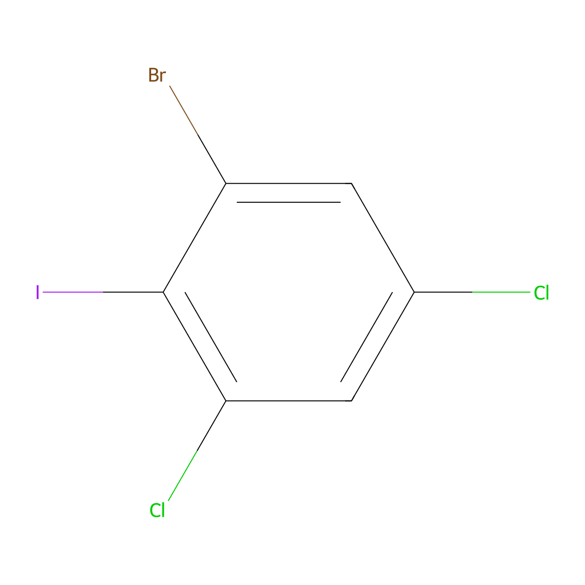 1-Bromo-3,5-dichloro-2-iodobenzene molecular structure, CAS 81067-44-9