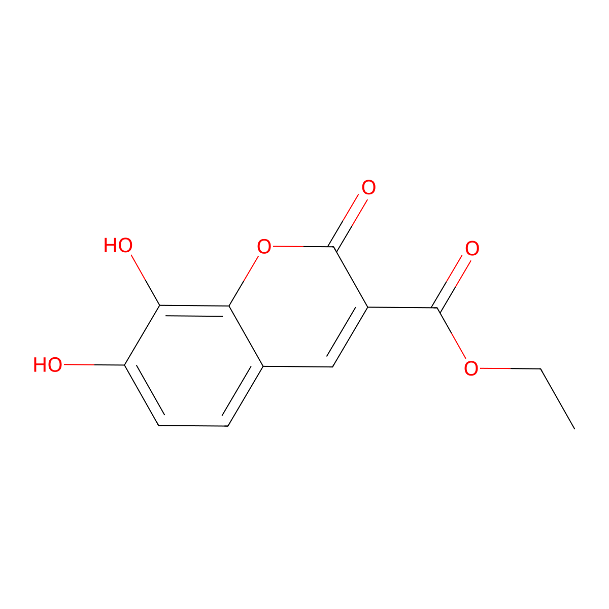Ethyl 7,8-dihydroxy-2-oxo-2H-chromene-3-carboxylate molecular structure, CAS 810676-31-4