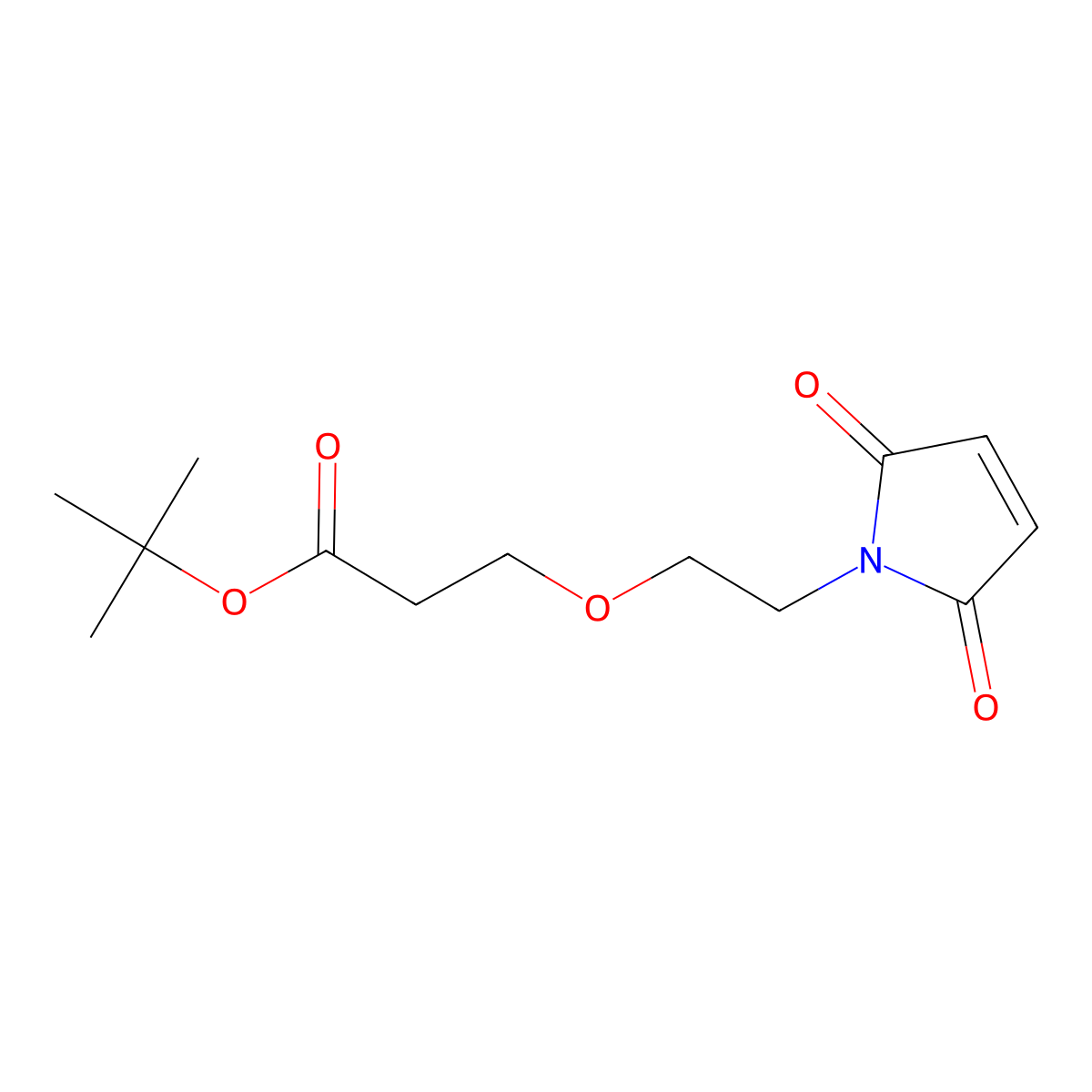 Mal-PEG1-t-butyl ester molecular structure, CAS 810677-16-8