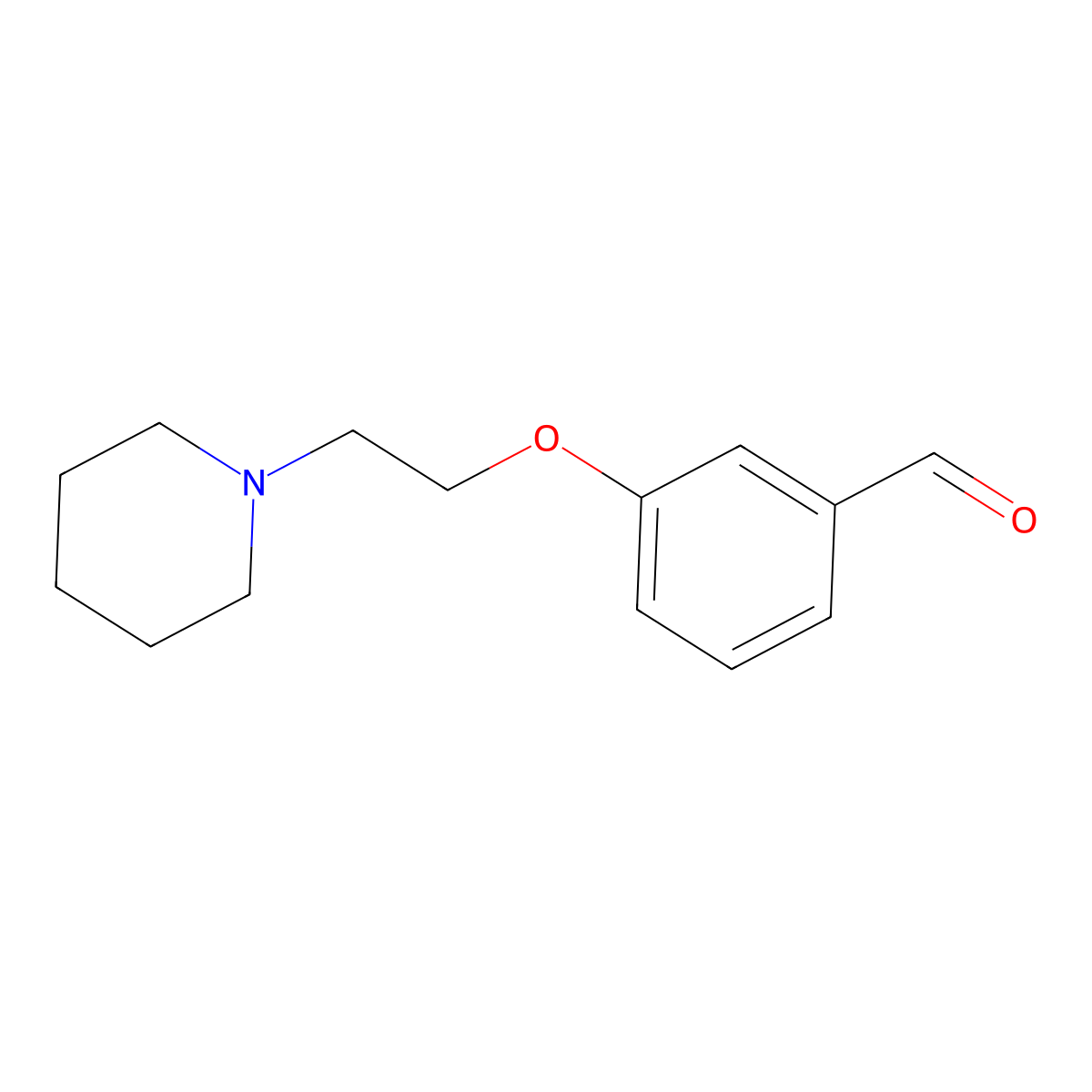 3-[2-(Piperidin-1-yl)ethoxy]benzaldehyde molecular structure, CAS 81068-27-1
