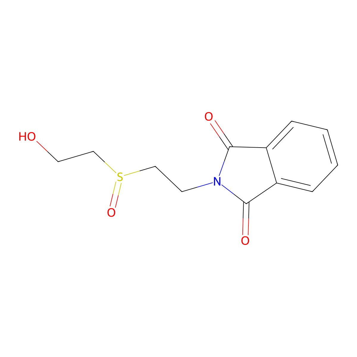 2-(2-((2-Hydroxyethyl)sulfinyl)ethyl)isoindoline-1,3-dione molecular structure, CAS 81068-49-7