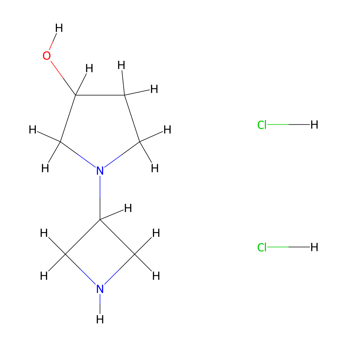 1-(Azetidin-3-yl)pyrrolidin-3-ol dihydrochloride molecular structure, CAS 810680-56-9
