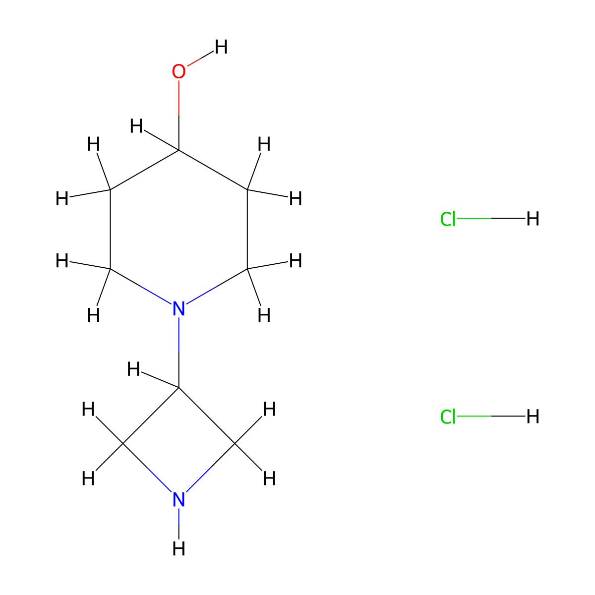 1-(3-Azetidinyl)-4-piperidinol dihydrochloride molecular structure, CAS 810680-60-5