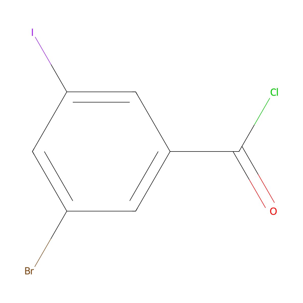 3-Bromo-5-iodobenzoyl chloride molecular structure, CAS 810681-06-2