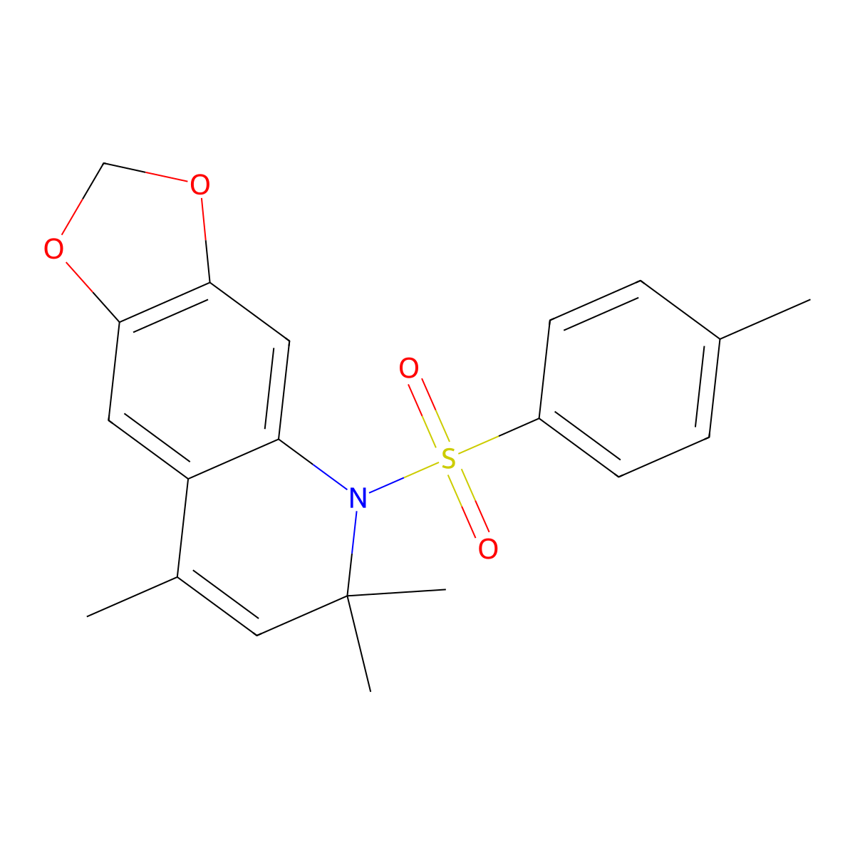 6,6,8-Trimethyl-5-[(4-methylphenyl)sulfonyl]-5,6-dihydro[1,3]dioxolo[4,5-g]quinoline molecular structure, CAS 810686-95-4