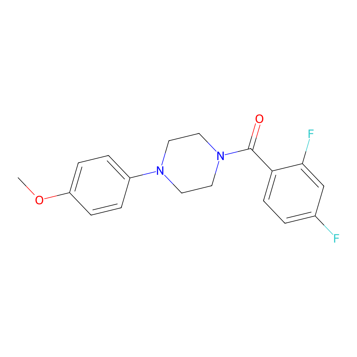 (2,4-Difluorophenyl)-[4-(4-methoxyphenyl)piperazin-1-yl]methanone molecular structure, CAS 810688-13-2