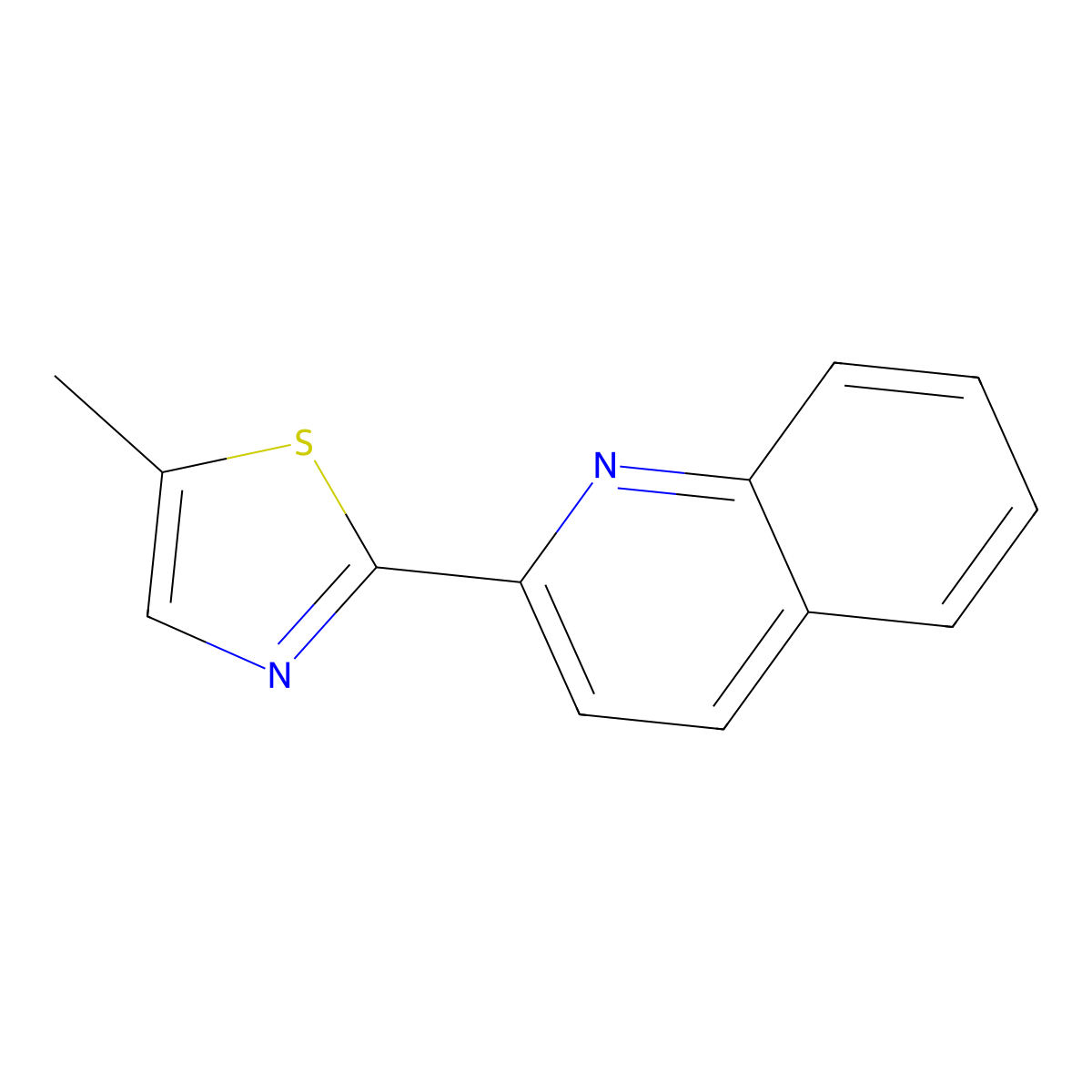 5-Methyl-2-(quinolin-2-yl)thiazole molecular structure, CAS 810690-10-9
