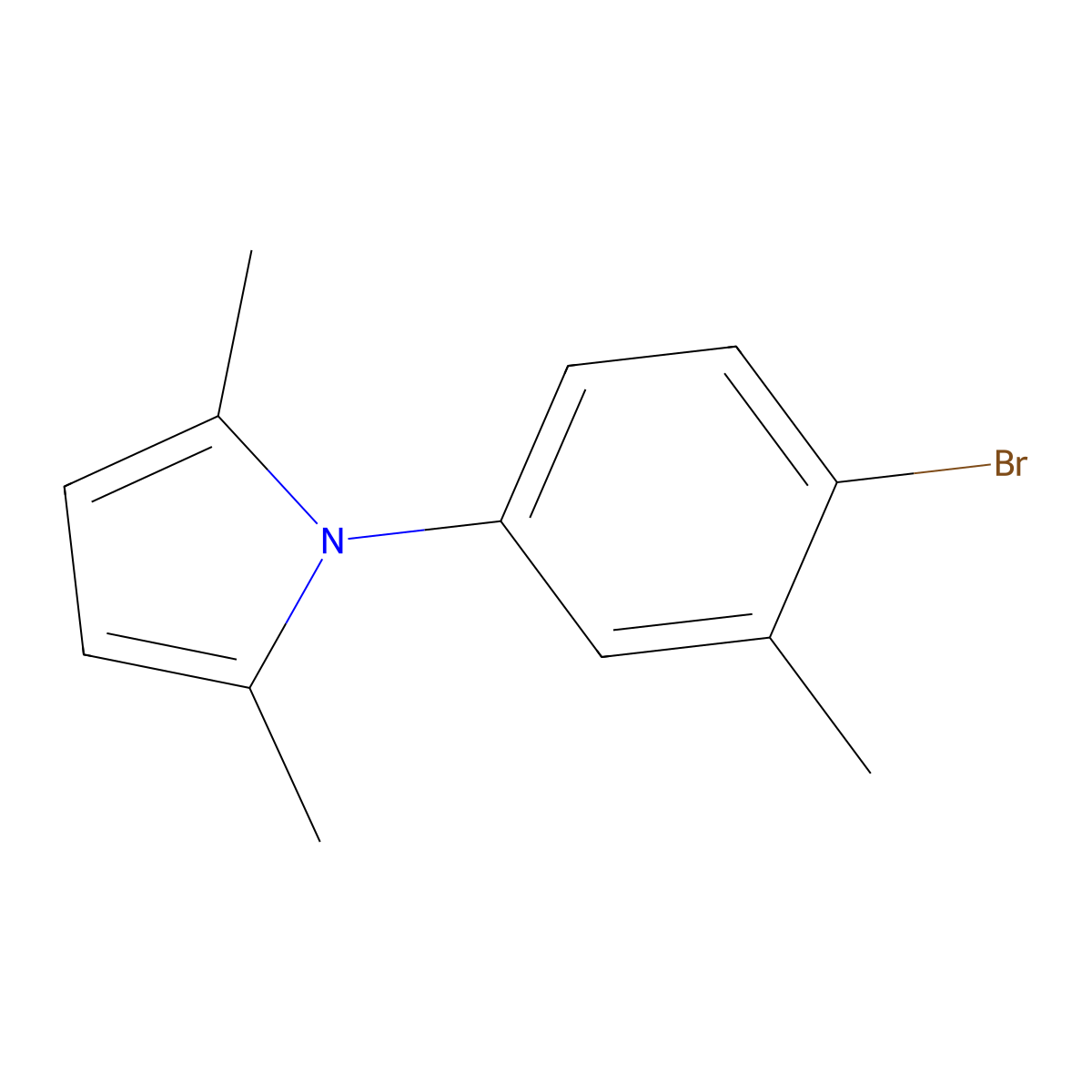 1-(4-bromo-3-methylphenyl)-2,5-dimethyl-1H-pyrrole molecular structure, CAS 810693-31-3