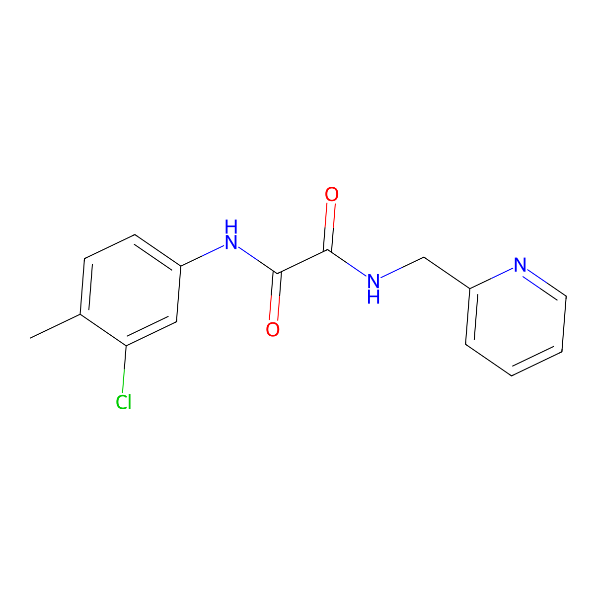 N'-(3-chloro-4-methylphenyl)-N-(pyridin-2-ylmethyl)oxamide molecular structure, CAS 810694-90-7