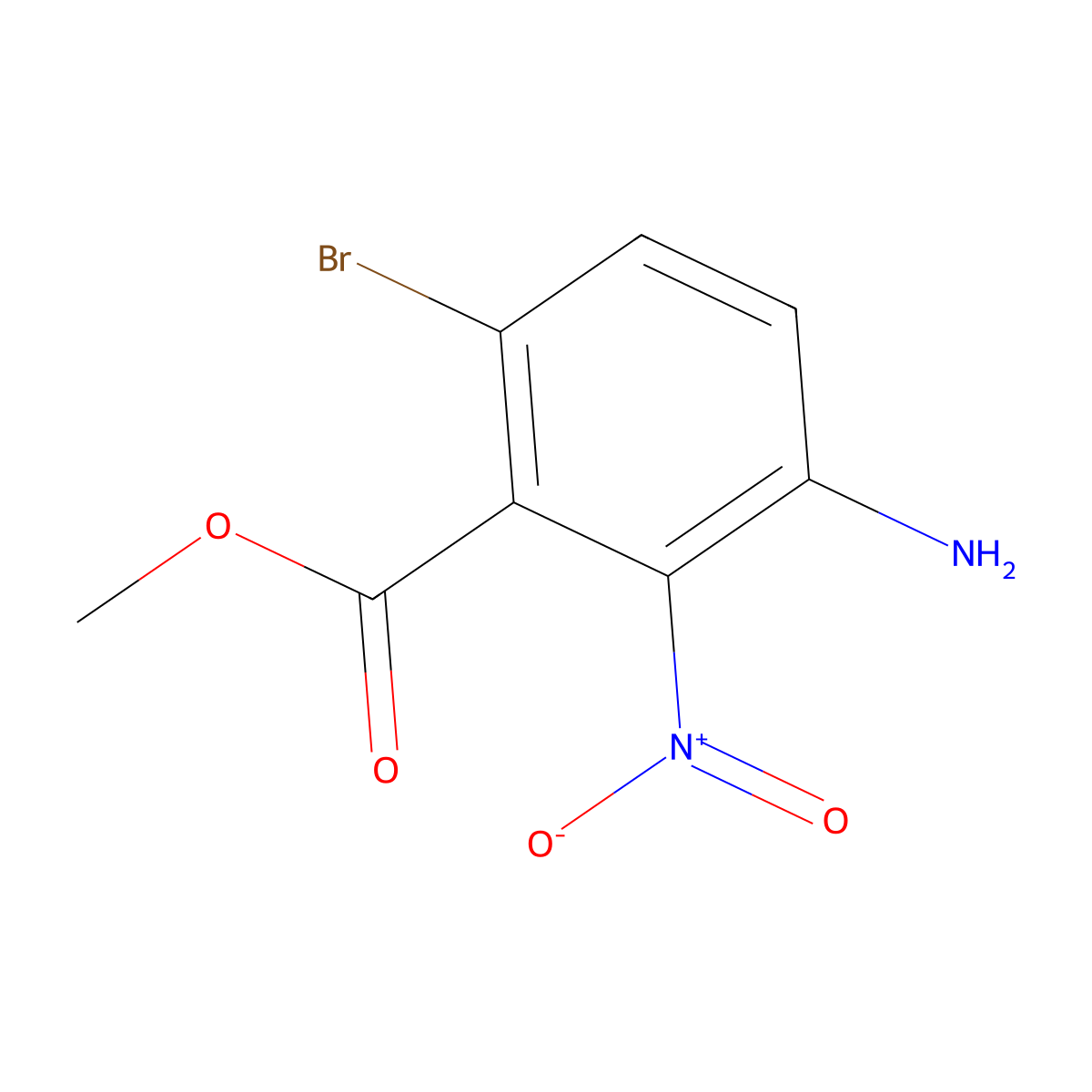 Methyl 3-amino-6-bromo-2-nitrobenzoate molecular structure, CAS 810696-49-2