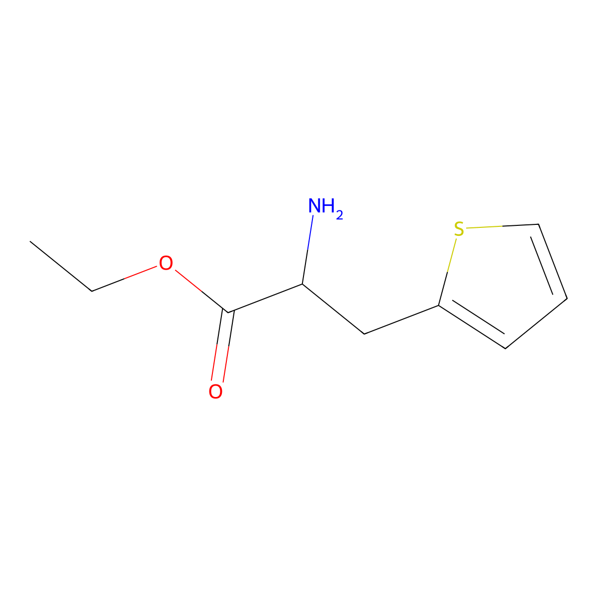 Ethyl 2-amino-3-(thiophen-2-YL)propanoate molecular structure, CAS 81071-08-1