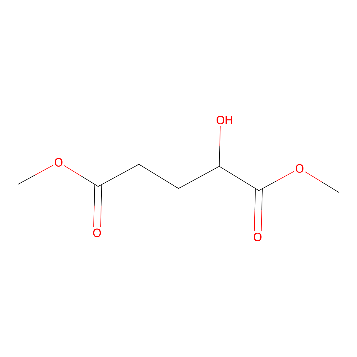 Dimethyl 2-hydroxypentanedioate molecular structure, CAS 81077-10-3