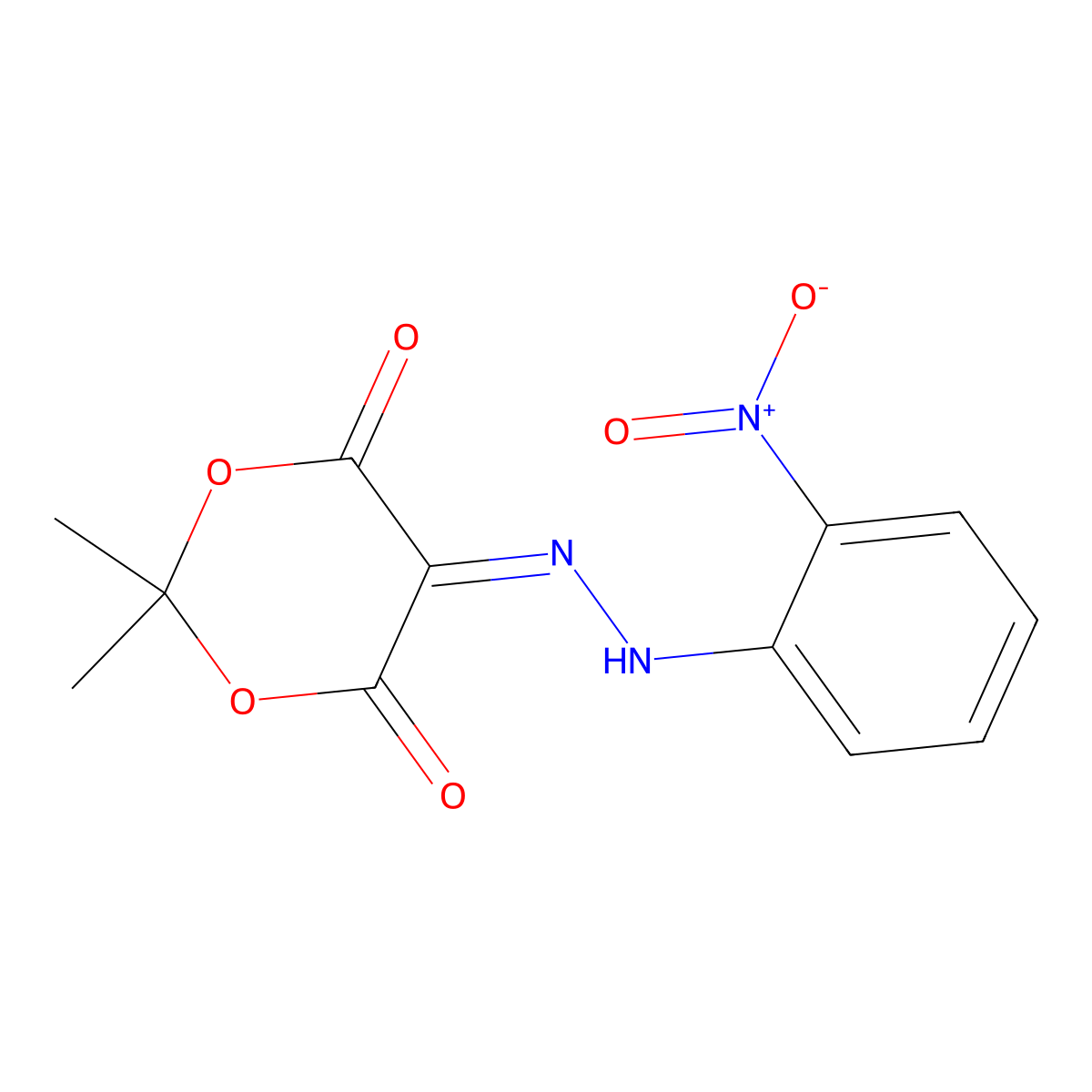 2,2-Dimethyl-5-[(2-nitrophenyl)hydrazinylidene]-1,3-dioxane-4,6-dione molecular structure, CAS 81077-42-1