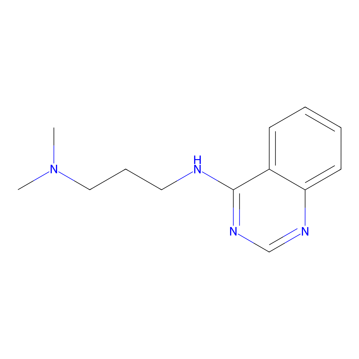 1,3-Propanediamine, N,N-dimethyl-N'-4-quinazolinyl- molecular structure, CAS 81080-02-6
