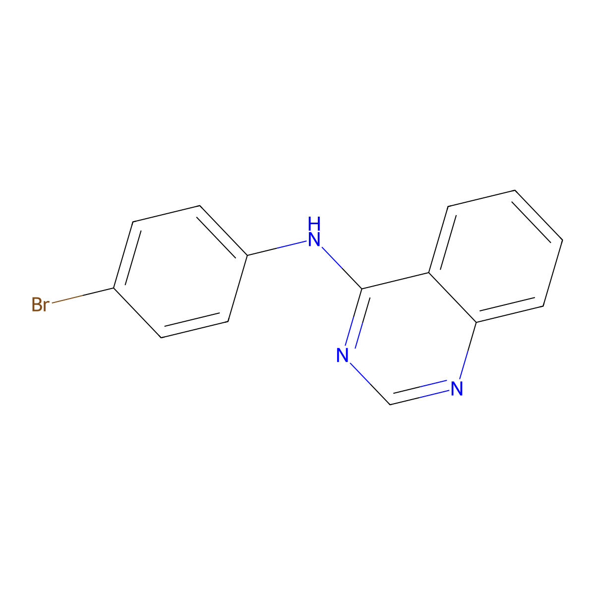 4-Quinazolinamine, N-(4-bromophenyl)- molecular structure, CAS 81080-04-8