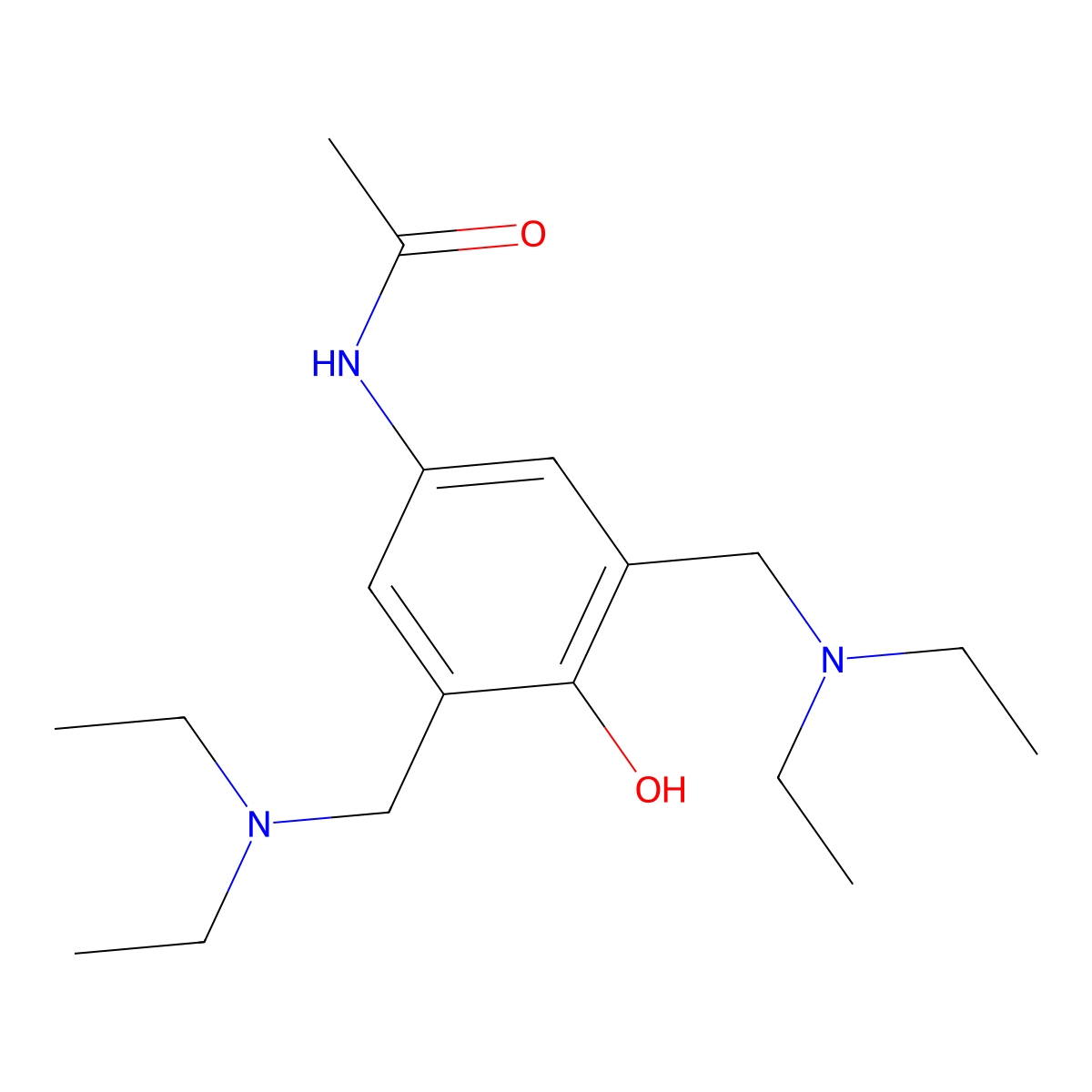 N-[3,5-Bis[(diethylamino)methyl]-4-hydroxyphenyl]acetamide molecular structure, CAS 81080-09-3