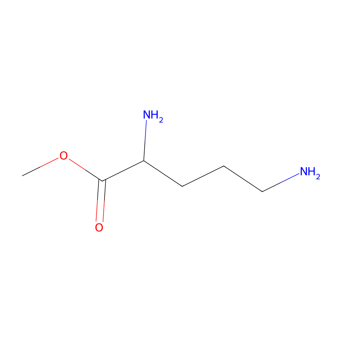 Methyl 2,5-diaminopentanoate molecular structure, CAS 81084-75-5