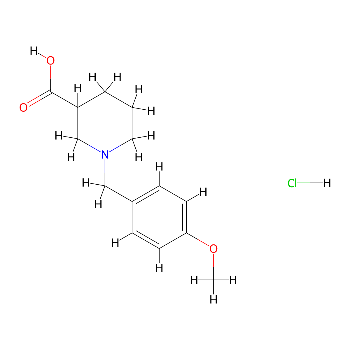 1-(4-Methoxybenzyl)piperidine-3-carboxylic acid hydrochloride molecular structure, CAS 81085-33-8