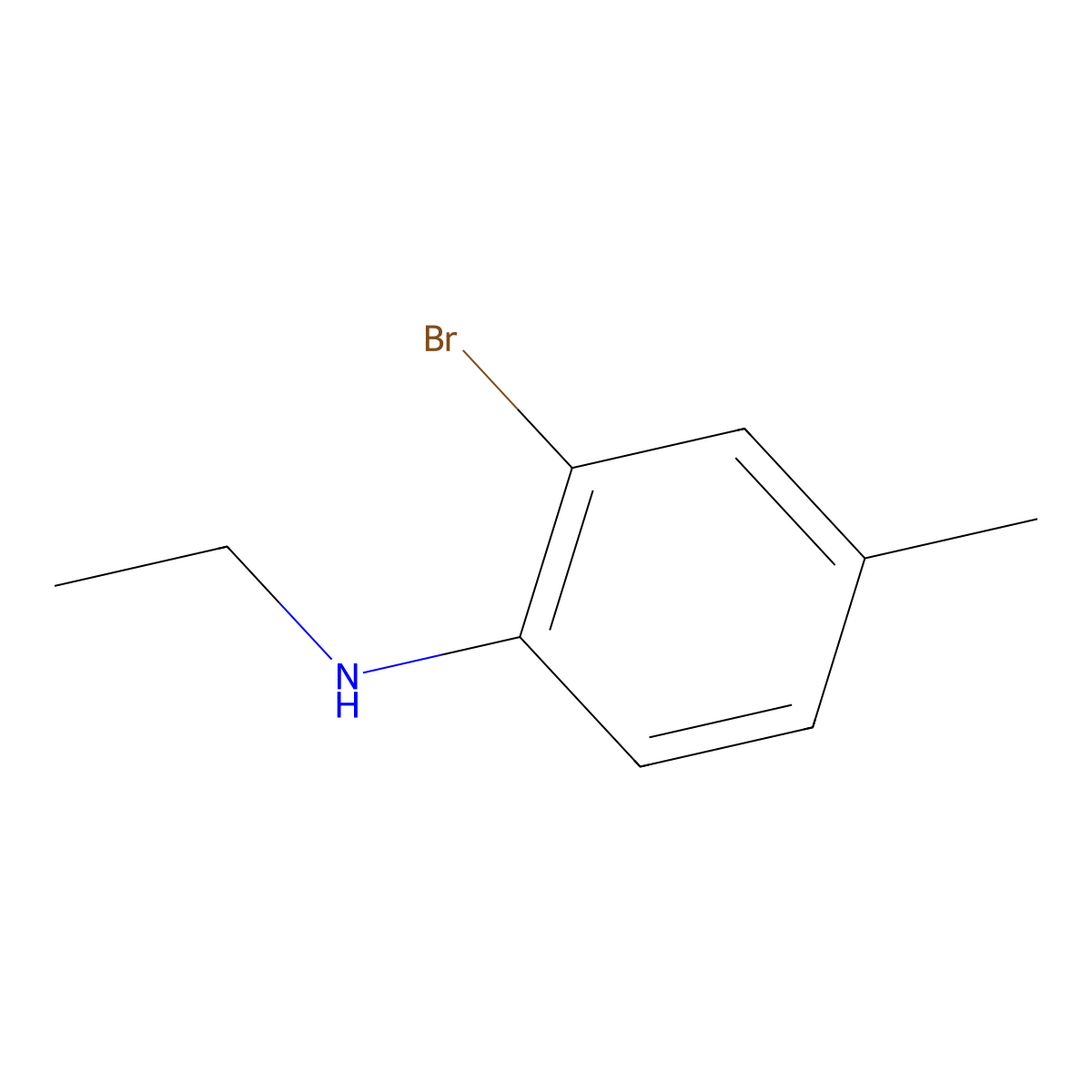 2-bromo-N-ethyl-4-methylaniline molecular structure, CAS 81090-32-6