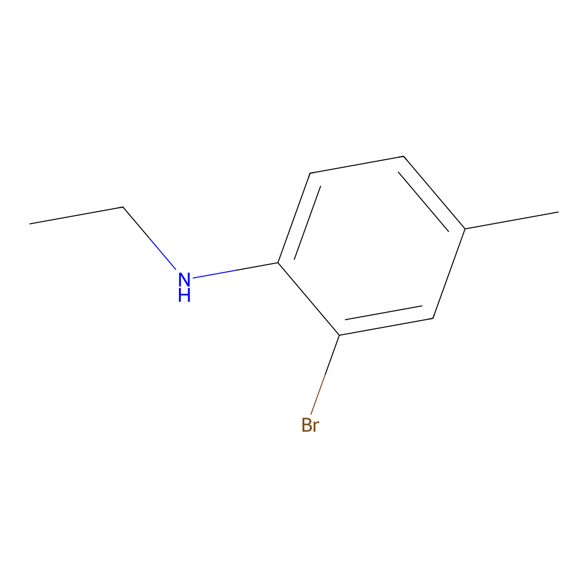 2-bromo-N-ethyl-4-methylaniline molecular structure, CAS 81090-32-6
