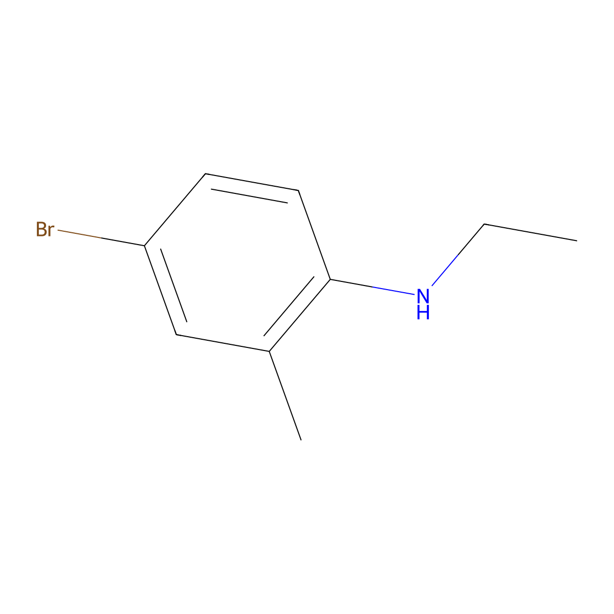 4-bromo-N-ethyl-2-methylaniline molecular structure, CAS 81090-36-0