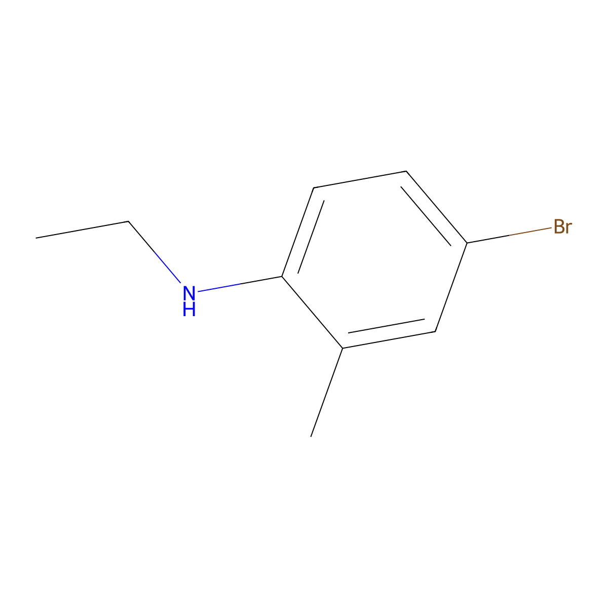 4-bromo-N-ethyl-2-methylaniline molecular structure, CAS 81090-36-0