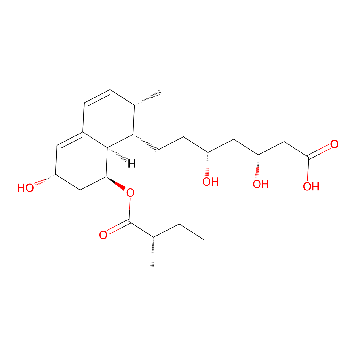 Pravastatin molecular structure, CAS 81093-37-0