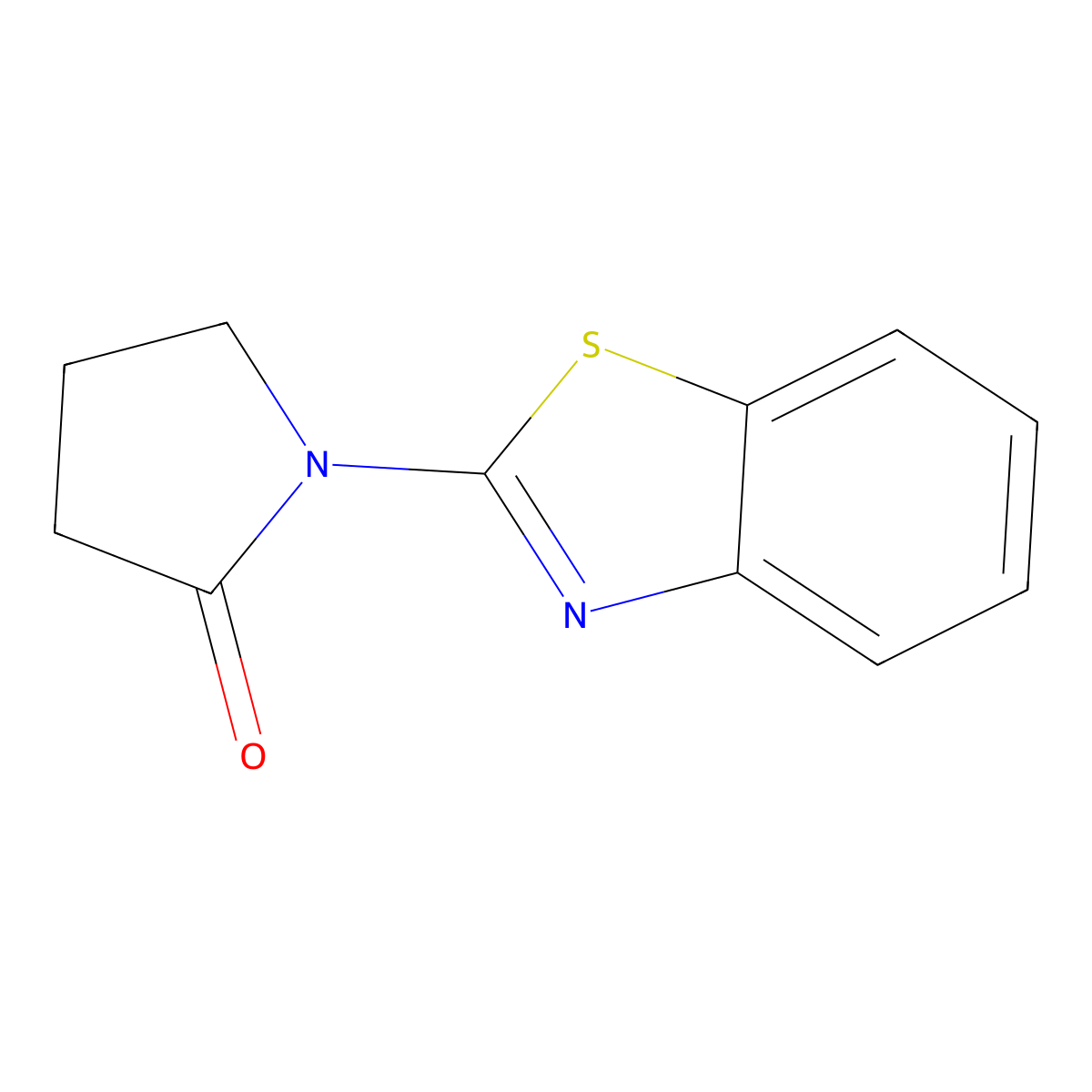 1-(1,3-Benzothiazol-2-yl)pyrrolidin-2-one molecular structure, CAS 81093-59-6