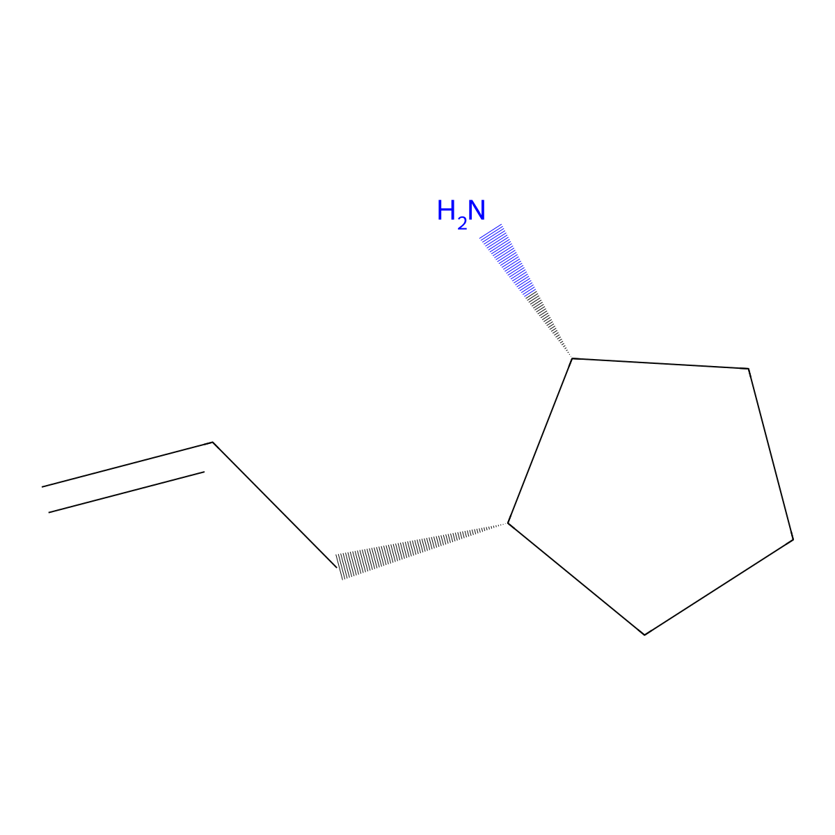 rac-(1R,2R)-2-(prop-2-en-1-yl)cyclopentan-1-amine molecular structure, CAS 81097-02-1