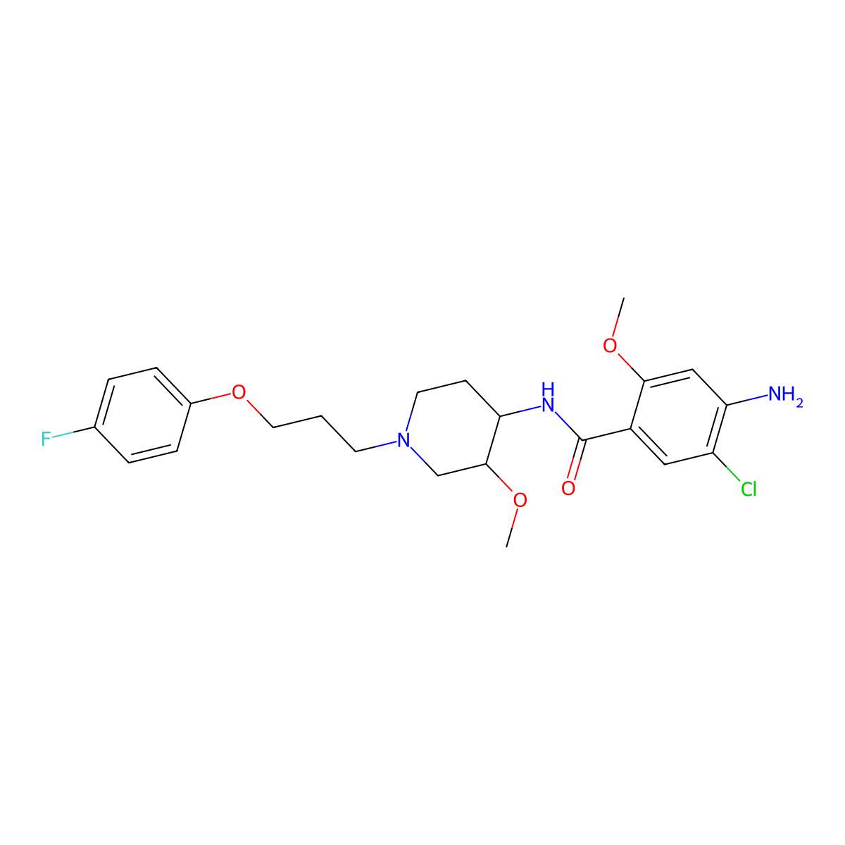 Cisapride (USP/INN) molecular structure, CAS 81098-60-4