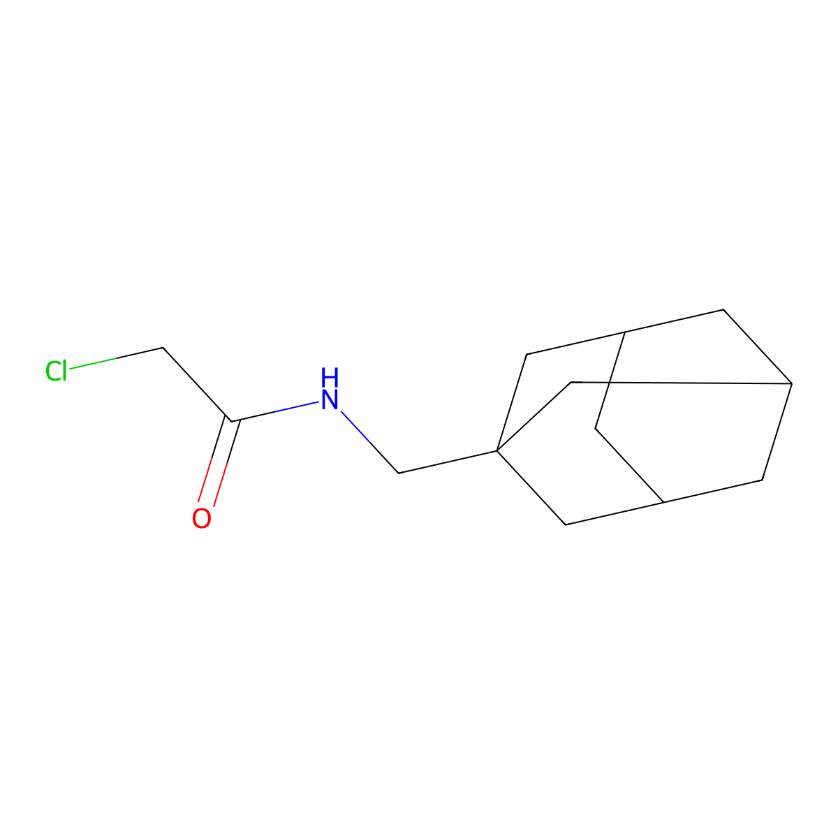 N-(1-adamantylmethyl)-2-chloroacetamide molecular structure, CAS 81099-48-1