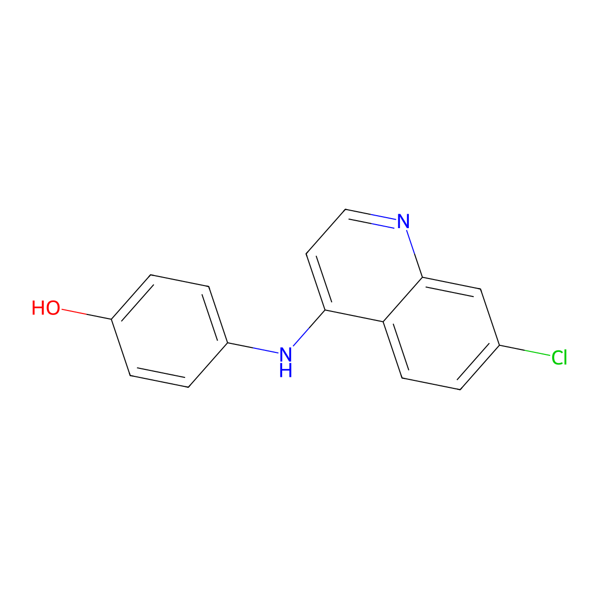 7-Chloro-4-(4-hydroxyanilino)quinoline molecular structure, CAS 81099-86-7
