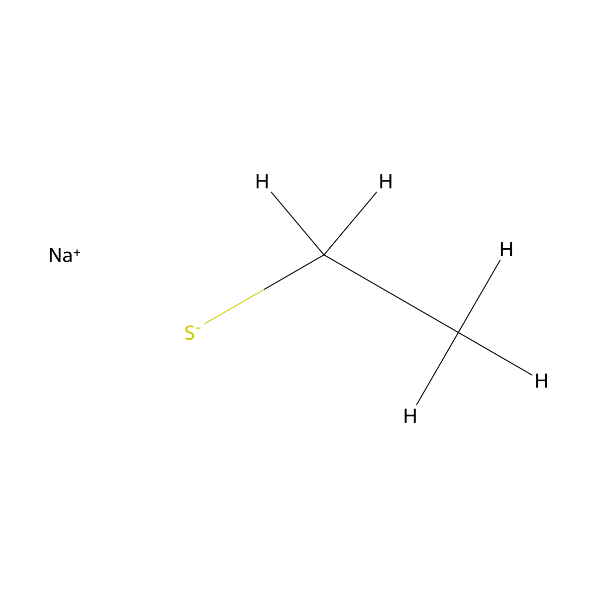 Sodium ethanethiolate molecular structure, CAS 811-51-8